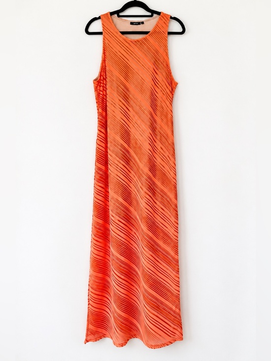 Apt. 9 Dresses & Skirts - Orange Wavy-Stripe Pleated Maxi Dress | APT. 9 | XL